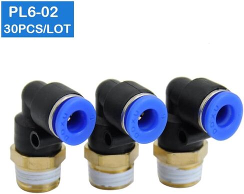 30 Pcs of PL6-02, 6mm Push In One Touch Connector 1/4" Thread Pneumatic Quick Fittings in Saudi Arabia