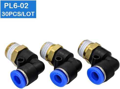 30 Pcs of PL6-02, 6mm Push In One Touch Connector 1/4" Thread Pneumatic Quick Fittings in Saudi Arabia