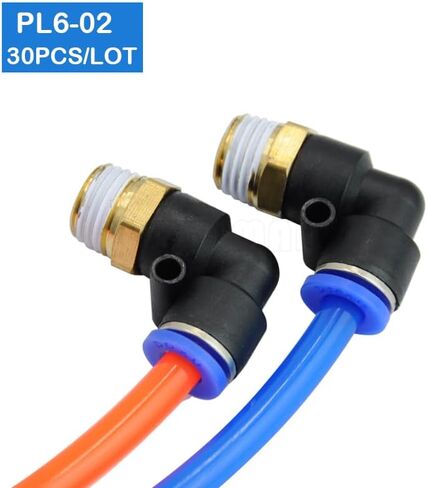 30 Pcs of PL6-02, 6mm Push In One Touch Connector 1/4" Thread Pneumatic Quick Fittings in Saudi Arabia