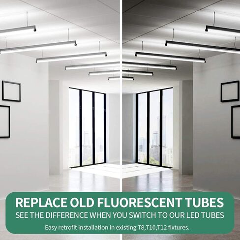 TRLIFE 8FT LED Tube Light 45W, T8 8 Foot LED Bulbs 5000K Daylight White with FA8 Base, Replacement for Fluorescent Fixtures, 8FT Tube Lights Frosted Cover for Warehouse Workshop Shop Garage(4 Pack) in Kuwait