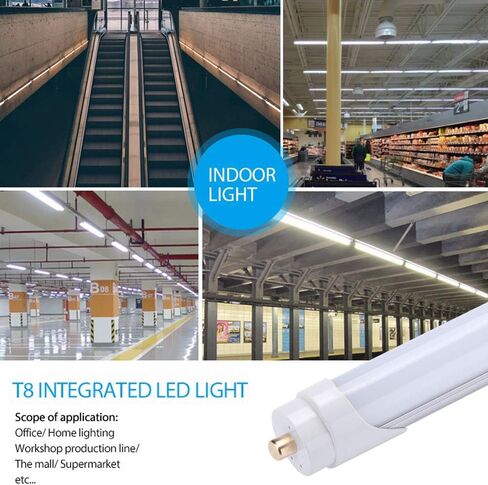 TRLIFE 8FT LED Tube Light 45W, T8 8 Foot LED Bulbs 5000K Daylight White with FA8 Base, Replacement for Fluorescent Fixtures, 8FT Tube Lights Frosted Cover for Warehouse Workshop Shop Garage(4 Pack) in Kuwait