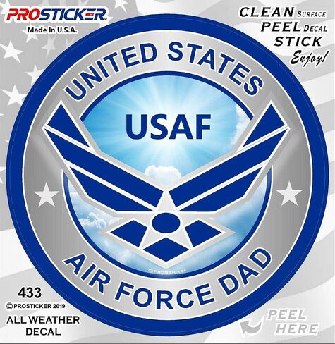 ملصق ProSticker 433V (واحد) من سلاح الجو الأمريكي للأب USAF (4 بوصات) in Kuwait