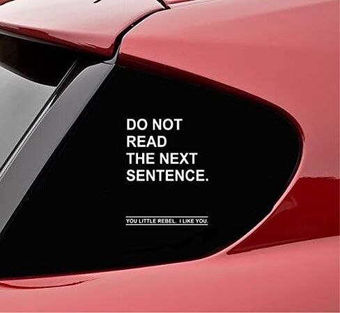 Slap-Art Do Not Read the Next Sentence. You Little Rebel, I Like You. Vinyl Decal Sticker Funny in Kuwait