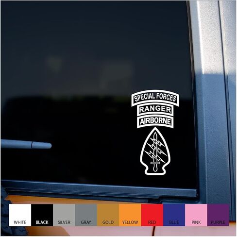 Special Forces Patch and tabs Tower of Power Vinyl Decal (White, 6 inches Tall) in Kuwait
