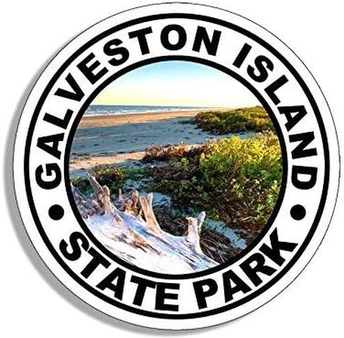 Round Galveston Island State Park Sticker Decal (Texas tx rv Travel) 4 x 4 inch in Kuwait