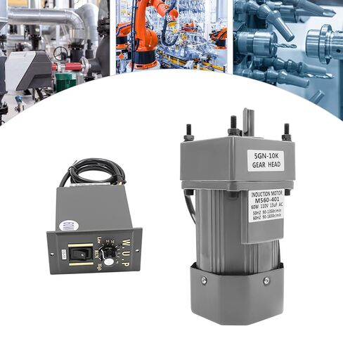 Gear Reducer Motor with Speed Controller, 60W 110V 10K High Torque Variable Speed Electric Motor with Built-in Gear Reduction Mechanism 135 RPM for Industry, Robotics, Automotive in Kuwait