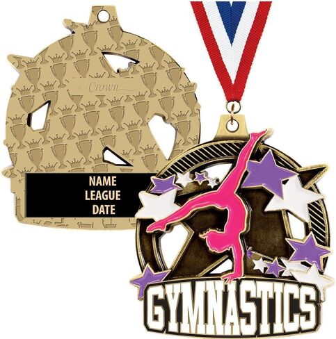 Crown Awards Custom Gymnastics Medals, 2 1/4" Shieldz Girls Gymnastics Award Medals with Free Engraving in Kuwait