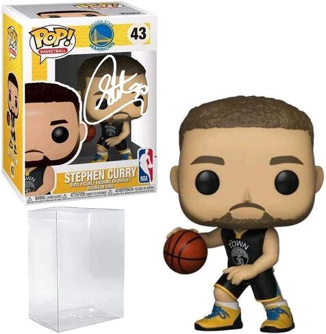 ستيفن كاري #43 فاكس موقعة معاد طباعتها بالليزر موقعة من Funko POP! كرة السلة NBA: تمثال غولدن ستايت ووريورز مع حافظة واقية in Kuwait