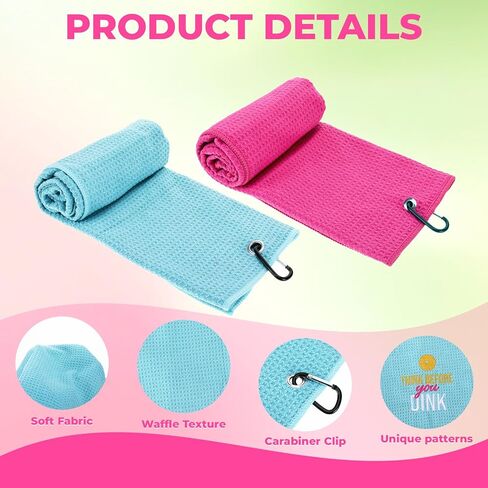 4 Pcs Pickleball Towels, Microfiber Embroidered Waffle Athletic Towel 16" x 24" with Clip Pickleball Fan Accessories for Women Men Ball Gifts Gym Towels in Kuwait