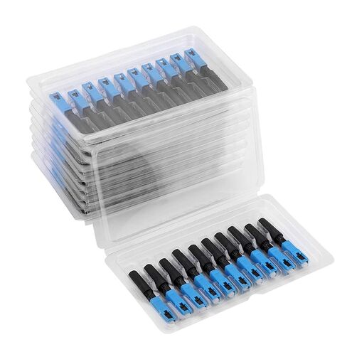 SC Fiber Optic Fast Connector Adapter for FTTH High Return Loss Blue + Black 100pcs for Fiber Local Network in Kuwait