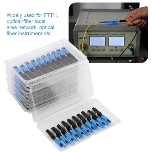 SC Fiber Optic Fast Connector Adapter for FTTH High Return Loss Blue + Black 100pcs for Fiber Local Network in Kuwait