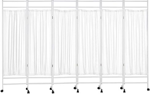 Medical Privacy Screen Portable - 6-Panel Mobile Medical Privacy Screen Room Divider, Folding Iron Frame Privacy Screen, Ward/Beauty Salon/Health Museum Nylon Silk Fabric in Saudi Arabia