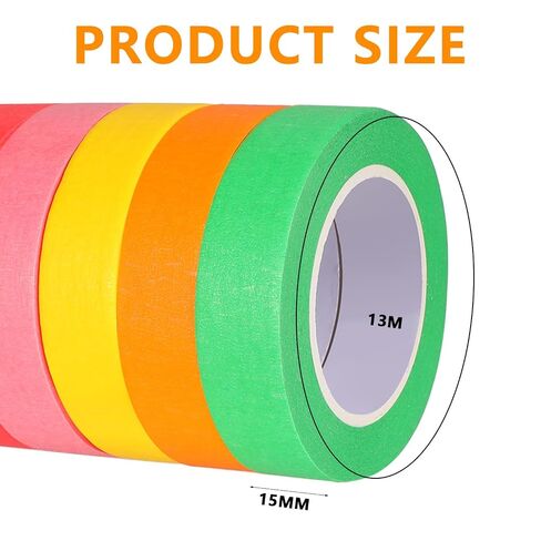 Colored Masking Tape 6 Rolls Colored Painters Tape for Arts and Crafts 0.6" x14.3Yard Drafting Tape Colorful Craft Tape Painting Tapes Paper Tape for Craft DIY Projects Labeling Coding in Kuwait