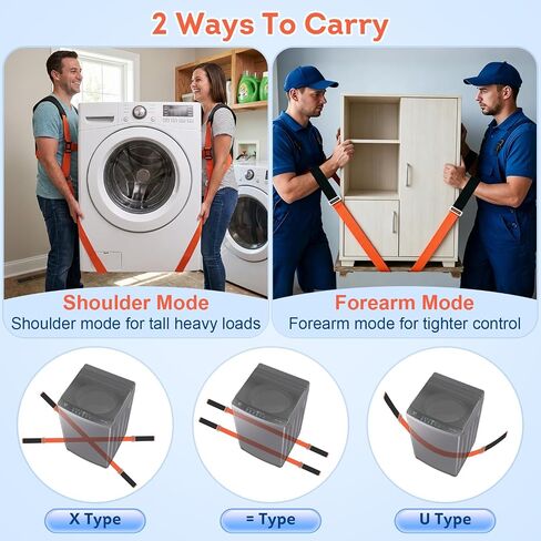 أشرطة متحركة من NOCOEX لشخصين للرفع - نظام رفع الكتف والتحريك مع دعم خلفي للمحركين بسهولة وأمان، حمل أجهزة الأثاث مراتب الأشياء الثقيلة حتى 880 رطلاً in Kuwait