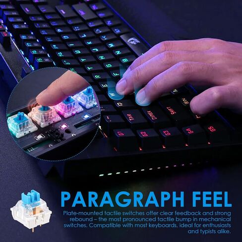 100 PCS Blue Mechanical Keyboard Switches with 4-Claw Switch Puller & Brush, Keyboard Clicker Replacement, Dustproof Clicky Tactile Switches for Gaming Keyboards, 3D Prints in Kuwait