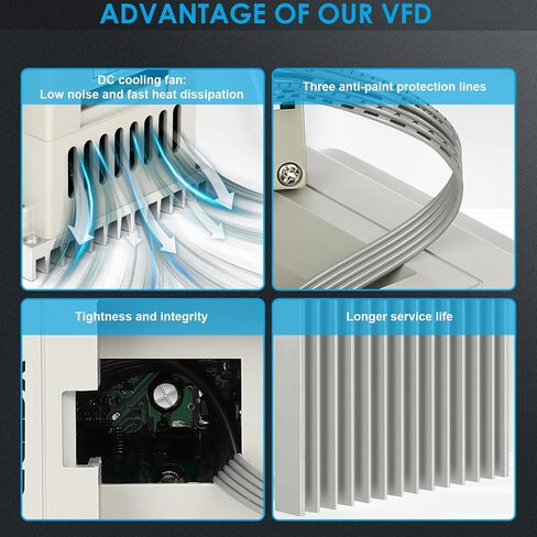 VFD العاكس 0.75 كيلو واط 1 حصان 5 أمبير تيار متردد 220 فولت محرك التردد المتغير | مرحلة واحدة إلى 3 مراحل، محول التردد، للتحكم في سرعة محرك المغزل in Kuwait