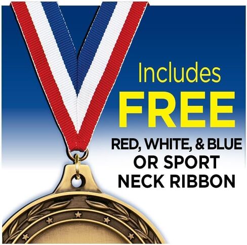 Crown Awards 10 Pack Pink Glitter Dance Medals with Red White and Blue Neck Ribbons – 2" Sparkle Gold Dance Award Medals for Kids, Teams, Ballet, Modern, and Recitals in Kuwait