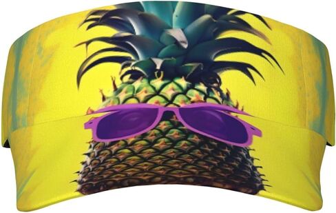 Psych Pineapple Quote Print Foldable Sun Visor Hat Lightweight Adjustable Sun Visor Hat Outdoor Sports Cap for Adults Black in Kuwait