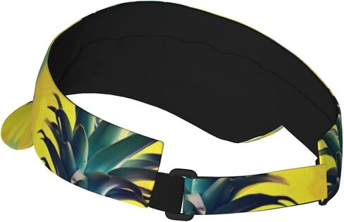 Psych Pineapple Quote Print Foldable Sun Visor Hat Lightweight Adjustable Sun Visor Hat Outdoor Sports Cap for Adults Black in Kuwait