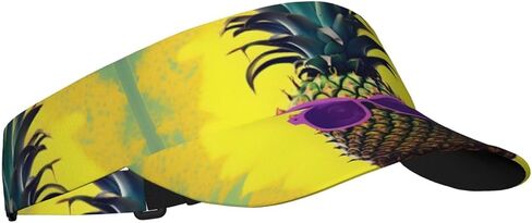 Psych Pineapple Quote Print Foldable Sun Visor Hat Lightweight Adjustable Sun Visor Hat Outdoor Sports Cap for Adults Black in Kuwait