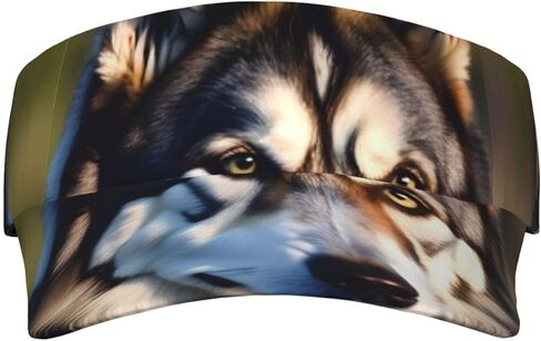 Lovely Husky Print Foldable Sun Visor Hat Lightweight Adjustable Sun Visor Hat Outdoor Sports Cap for Adults Black in Kuwait