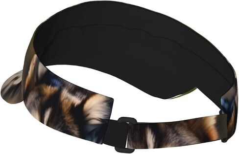 Lovely Husky Print Foldable Sun Visor Hat Lightweight Adjustable Sun Visor Hat Outdoor Sports Cap for Adults Black in Kuwait