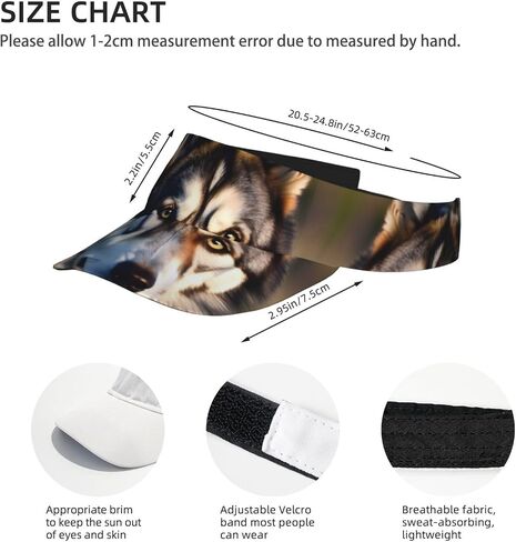 Lovely Husky Print Foldable Sun Visor Hat Lightweight Adjustable Sun Visor Hat Outdoor Sports Cap for Adults Black in Kuwait