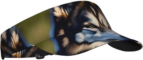 Lovely Husky Print Foldable Sun Visor Hat Lightweight Adjustable Sun Visor Hat Outdoor Sports Cap for Adults Black in Kuwait