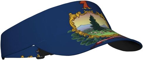 Vermont State Flag Print Foldable Sun Visor Hat Lightweight Adjustable Sun Visor Hat Outdoor Sports Cap for Adults Black in Kuwait