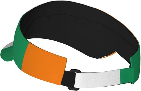 Flag of Cote D'Ivoire Print Foldable Sun Visor Hat Lightweight Adjustable Sun Visor Hat Outdoor Sports Cap for Adults Black in Kuwait