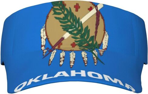 Oklahoma State Flag Print Foldable Sun Visor Hat Lightweight Adjustable Sun Visor Hat Outdoor Sports Cap for Adults Black in Kuwait