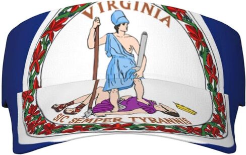 Flag of Virginia Print Foldable Sun Visor Hat Lightweight Adjustable Sun Visor Hat Outdoor Sports Cap for Adults Black in Kuwait