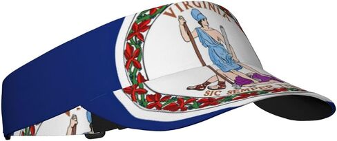 Flag of Virginia Print Foldable Sun Visor Hat Lightweight Adjustable Sun Visor Hat Outdoor Sports Cap for Adults Black in Kuwait