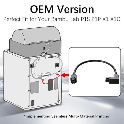 كابل حافلة Bambu الأصلي 4 دبوس لسلسلة Bambu Lab AMS، كابل عازل 260 مم 4 دبوس لـ P1S P1P X1 X1C، كابل توصيل محور AMS لإعداد AMS المتعدد in Kuwait
