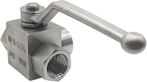 Stainless Steel High Pressure 3-Way Ball Valve L Type Female Thread 1/4 3/8 1/2 3/4 1 Inch Hydraulic Switch Water Valves 1Pcs(1/4") in Kuwait