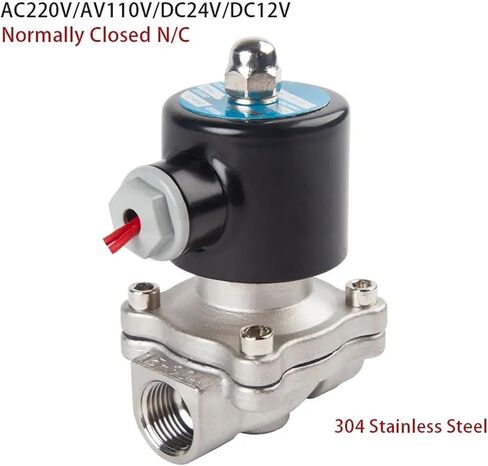 Stainless Steel Electric Solenoid Valve 1/4 3/8 1/2 3/4 1 Inch Normally Closed Pneumatic 12V/24V/220V/110V 1Pcs(DN50) in Kuwait