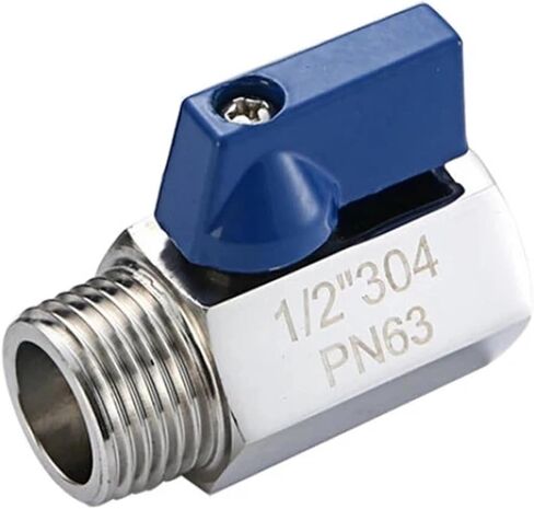 1/8 1/4 3/8 1/2 3/4 Inch 2 Way Mini Ball Valve Stainless Steel 316 304 63 Bar 1Pcs(1/4") in Kuwait