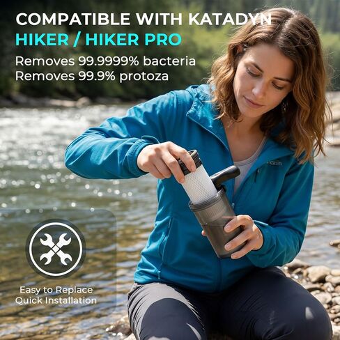 خرطوشة فلتر مياه بديلة من Rtteri متوافقة مع أنظمة Katadyn Hiker & Hiker Pro، فلتر مطوي من الألياف الزجاجية سعة 200 جالون للتخييم والمشي لمسافات طويلة والطوارئ in Kuwait