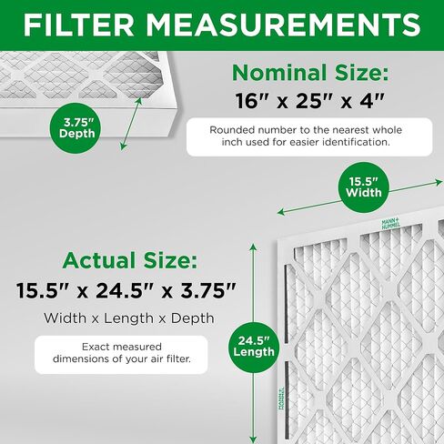 MANN+HUMMEL 16x25x4 MERV 11 مطوي 4 "فلتر هواء فرن تيار متردد. علبة من 6 | الحجم الدقيق: 15.5 × 24.5 × 3.75، تقييم MERV 11 / FPR 7، مرشحات الضباب الدخاني، المواد المسببة للحساسية، الغبار، الدخان. الوسائط المشحونة بالكهرباء الساكنة in Kuwait