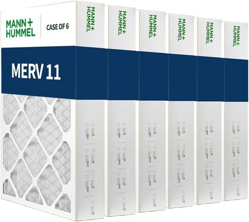 MANN+HUMMEL 16x25x4 MERV 11 مطوي 4 "فلتر هواء فرن تيار متردد. علبة من 6 | الحجم الدقيق: 15.5 × 24.5 × 3.75، تقييم MERV 11 / FPR 7، مرشحات الضباب الدخاني، المواد المسببة للحساسية، الغبار، الدخان. الوسائط المشحونة بالكهرباء الساكنة in Kuwait