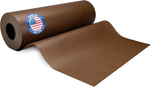 Brown Wet Wax Paper Roll 24" x 900' - USA-Made Moisture-Repellent Cooking Paper for Packing, Storing & Freezing - Heavy-Duty Food-Safe Wrapping Material for Meat, Cheese & Baked Goods by IDL Packaging in Kuwait
