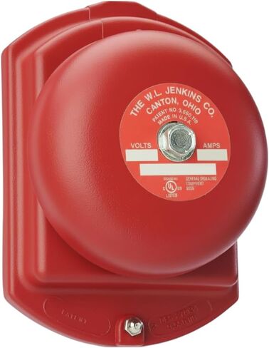 Supering Bell Vibrating Bell, Gray or Red, 12V DC, Indoor 4.25 to 10 Inches (Gray, 6") in Kuwait