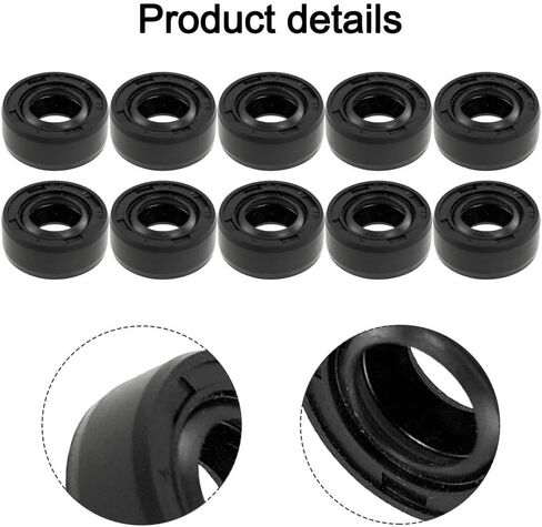 12x19x5mm TC Oil Seal Lip Rubber Gasket Outdoor Equipment Chainsaw Repair Black 10-Pack Install Long Lasting(10pcs) in Kuwait