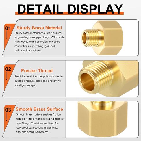 1 Pack FeMale to Male Adapters, M22-1.5 FeMale x 1/2" Male NPT Brass Nipple Pipe Extension Connectors for Industrial, Automotive, Fluid Transfer, Home Gardening, Water Treatment in Kuwait