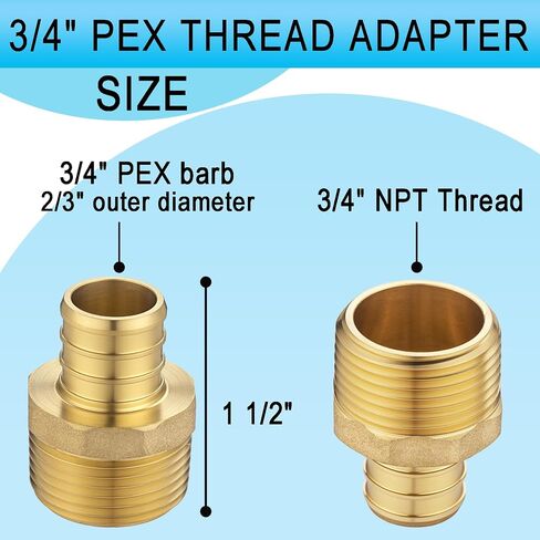 (20 Pack) Asterbacks 3/4 inch PEX to 3/4 inch NPT Male Threaded Adapter for PEX-A/B/C Pipe in Kuwait