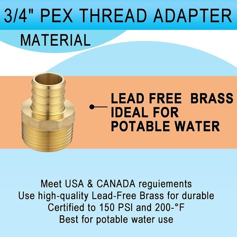 (20 Pack) Asterbacks 3/4 inch PEX to 3/4 inch NPT Male Threaded Adapter for PEX-A/B/C Pipe in Kuwait