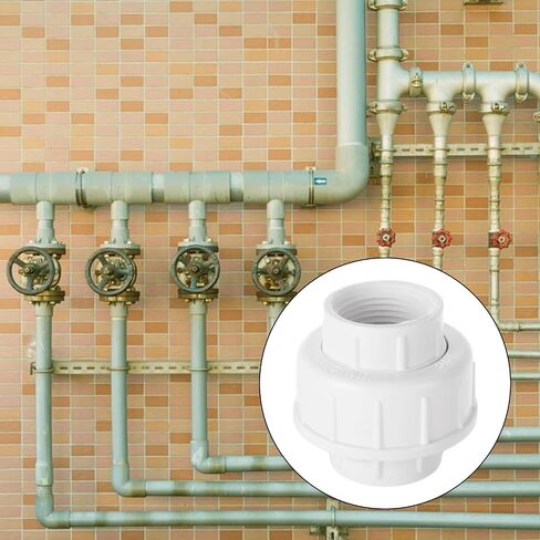 12 قطعة 1 بوصة PVC Union الخيوط البلاستيكية Union Coupling Pipe Fitting محول PVCs Slip Unions، جدول 40، EPDM O-Ring، مقبس إلى مقبس، أبيض in Kuwait
