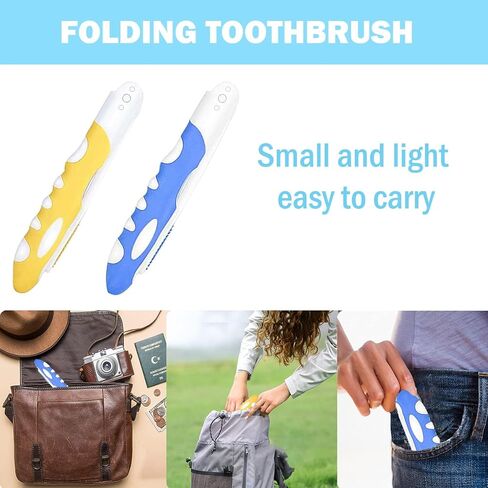 2-Pack Folding Travel Toothbrushes – Soft Bristle, Compact & Portable Toothbrush for Camping, Hiking, Business Trips & Daily Use in Kuwait