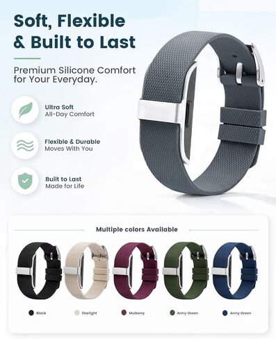 BlackPro 2 حزمة من الأربطة السيليكون المتوافقة مع حزام بديل لفرقة Hume Band، حزام معصم رياضي ناعم قابل للتعديل مقاوم للماء لفرقة Hume Band 1.0 لتتبع اللياقة البدنية للرجال والنساء in Kuwait