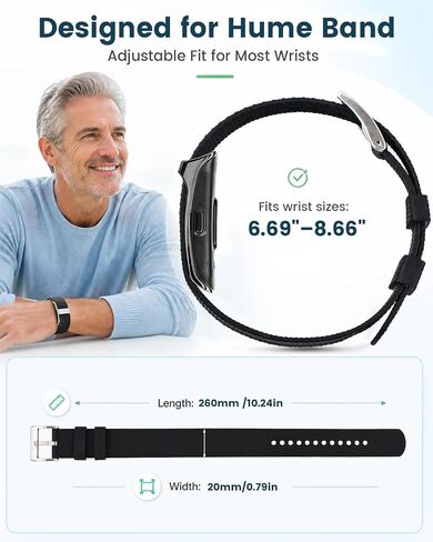BlackPro 2 حزمة من الأربطة السيليكون المتوافقة مع حزام بديل لفرقة Hume Band، حزام معصم رياضي ناعم قابل للتعديل مقاوم للماء لفرقة Hume Band 1.0 لتتبع اللياقة البدنية للرجال والنساء in Kuwait